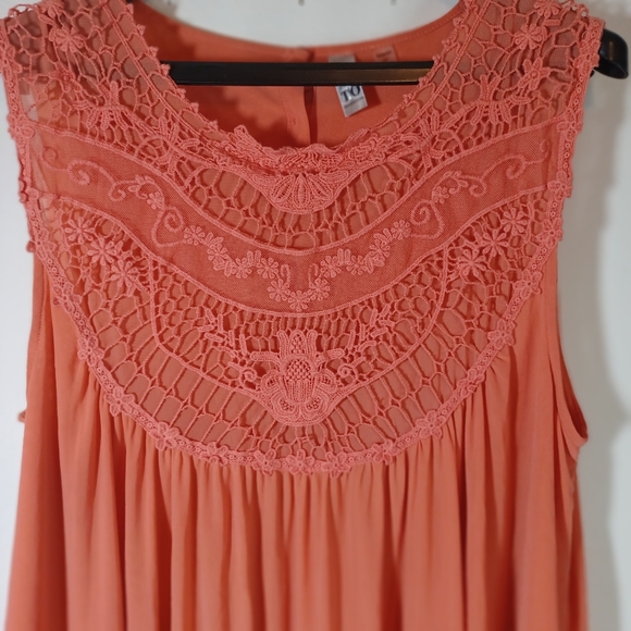 Olivia Women's Pullover Tank Top Orange Plus Sz 2X Boho Fairy Cottagecore Flowy - Picture 6 of 9
